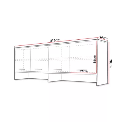 Nástavba k horizontální sklápěcí posteli 120x200 CELENA - šedá