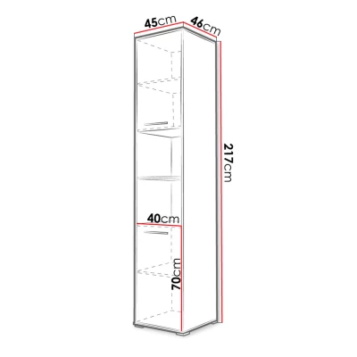 Vysoká skříňka CELENA 3 - šířka 45 cm, šedá