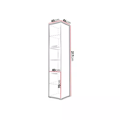 Vysoká skříňka CELENA 3 - šířka 45 cm, šedá