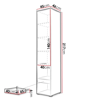 Vysoká skříňka CELENA 1 - šířka 45 cm, šedá