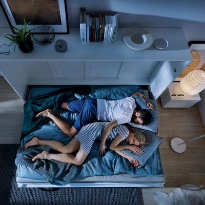 Horizontální sklápěcí manželská postel 140x200 CELENA 1 - šedá