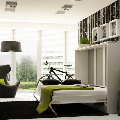 Horizontální sklápěcí manželská postel 140x200 CELENA 1 - šedá