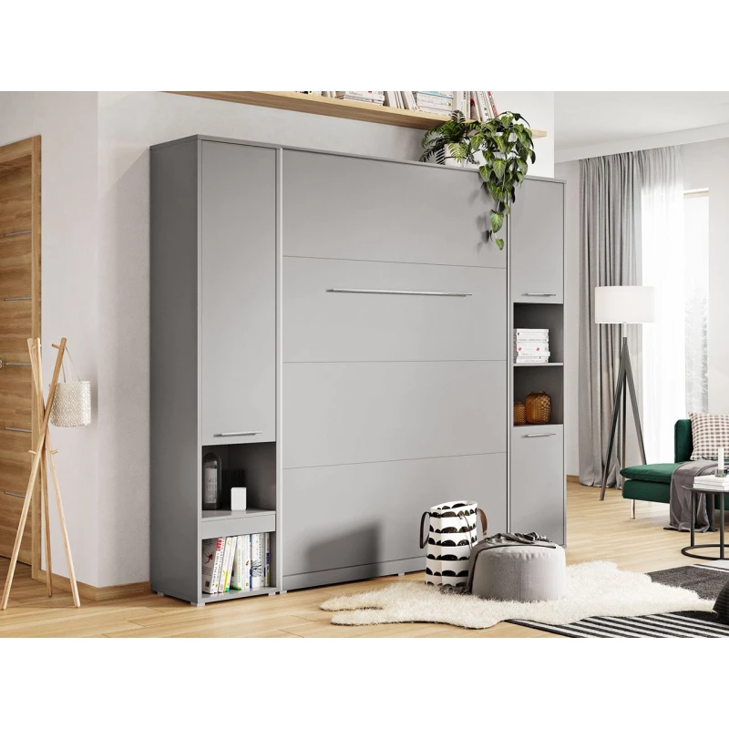 Sklápěcí postel se skříňkami 140x200 CELENA 3 - šedá