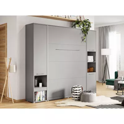 Sklápěcí postel se skříňkami 140x200 CELENA 3 - šedá
