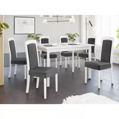 Jídelní sestava 6+1 SILLE 13 - bílá / šedá