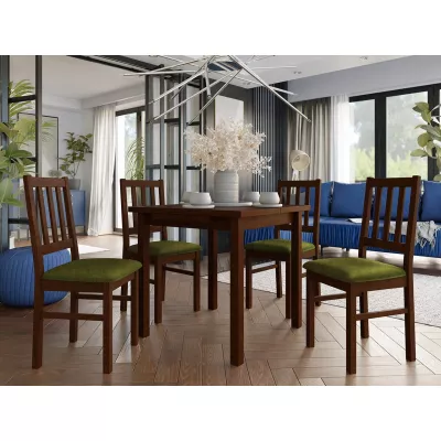 Jídelní sestava 4+1 SILLE 5 - ořech / olivová