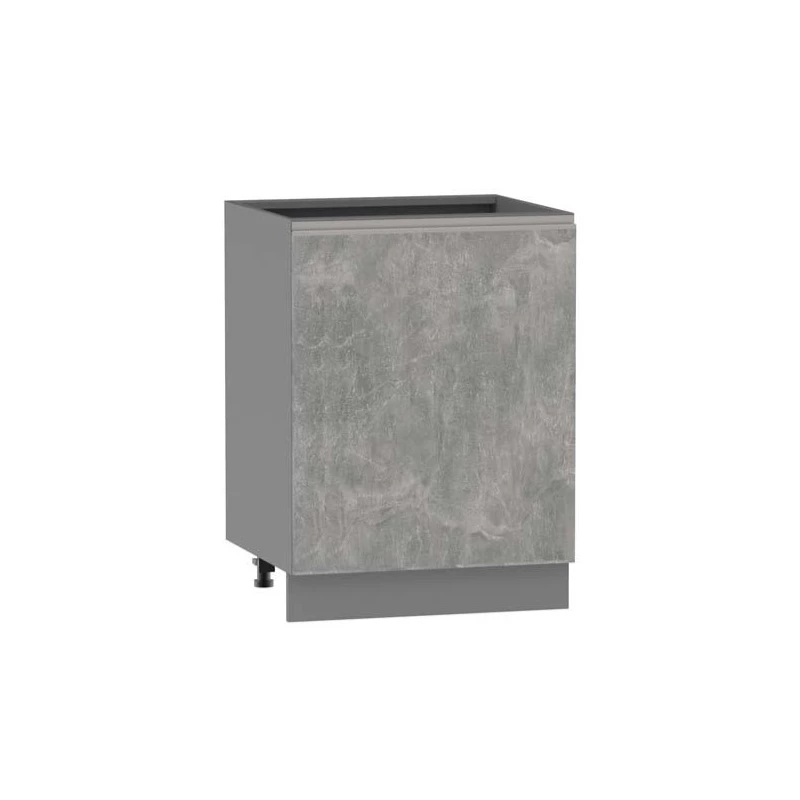Ostrůvková skříňka ADAMA - šířka 60 cm, beton světlý atelier / šedá, nožky 10 cm