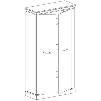 Dvoudveřová skříň AILISH - šířka 107 cm, dub kraft zlatý