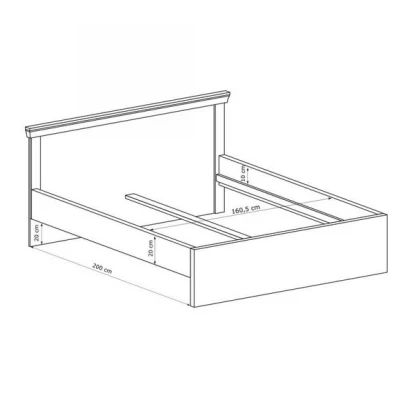 Manželská postel AILISH - 160x200, dub kraft zlatý