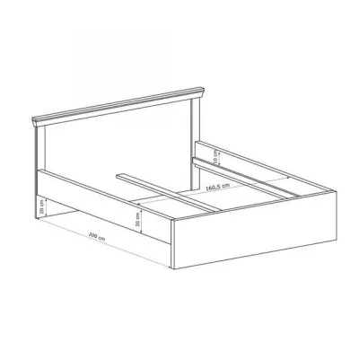 Manželská postel AILISH - 160x200, dub kraft zlatý