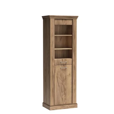 Úzká vitrína AILISH - dub kraft zlatý