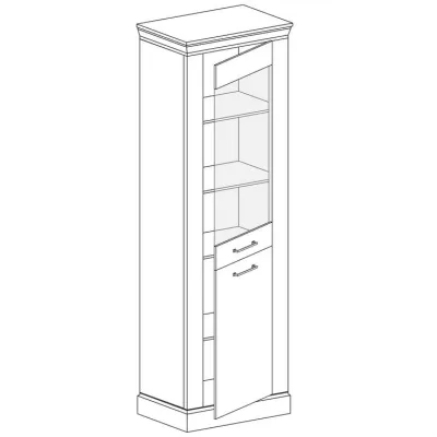 Úzká vitrína AILISH - dub kraft zlatý