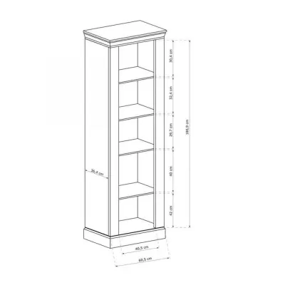Úzká vitrína AILISH - dub kraft zlatý