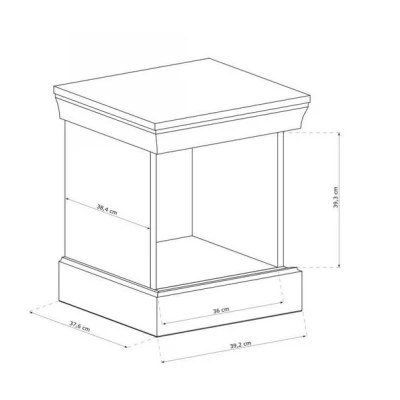 Noční stolek AILISH - dub kraft zlatý