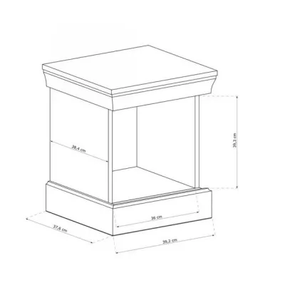 Noční stolek AILISH - dub kraft zlatý