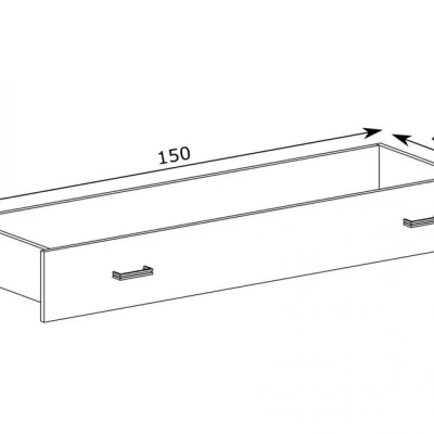Šuplík pod postel AILISH - dub kraft zlatý