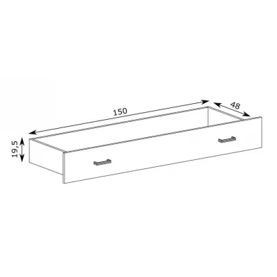 Šuplík pod postel AILISH - dub kraft zlatý