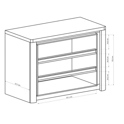Šuplíková komoda DORITH - dub ribbeck / bílá