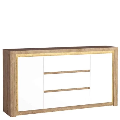 Prostorná komoda DORITH - dub ribbeck / bílá