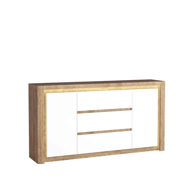 Prostorná komoda DORITH - dub ribbeck / bílá