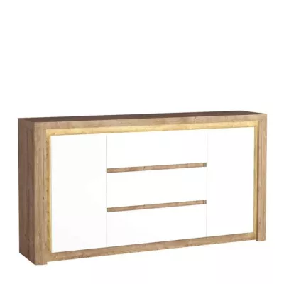 Prostorná komoda DORITH - dub ribbeck / bílá