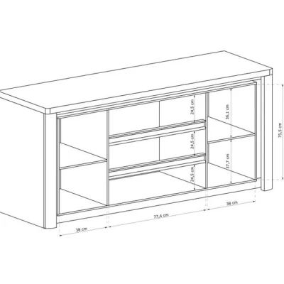 Prostorná komoda DORITH - dub ribbeck / bílá