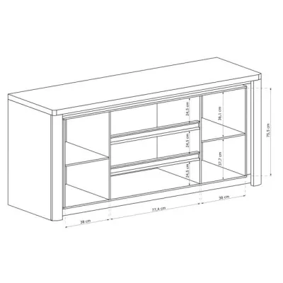 Prostorná komoda DORITH - dub ribbeck / bílá