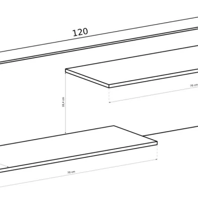 Závěsná polička DORITH - dub ribbeck / bílá
