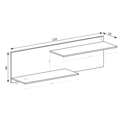 Závěsná polička DORITH - dub ribbeck / bílá