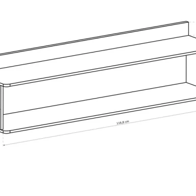 Závěsná police DORITH - dub ribbeck / bílá