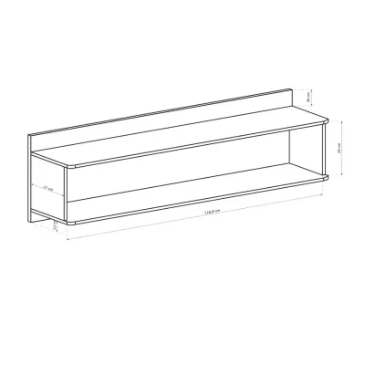 Závěsná police DORITH - dub ribbeck / bílá