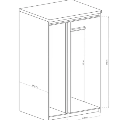 Dvoudveřová skříň DORITH - šířka 98 cm, dub ribbeck / bílá