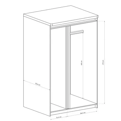 Dvoudveřová skříň DORITH - šířka 98 cm, dub ribbeck / bílá
