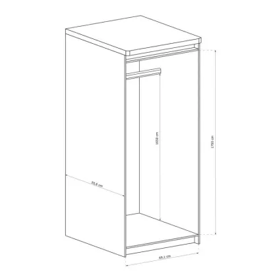 Jednodveřová skříň DORITH - šířka 73 cm, dub ribbeck / bílá