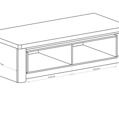 Televizní stolek DORITH - dub ribbeck / bílý