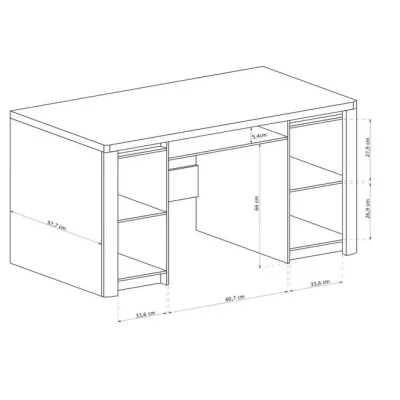 PC stolek DORITH - dub ribbeck / bílý