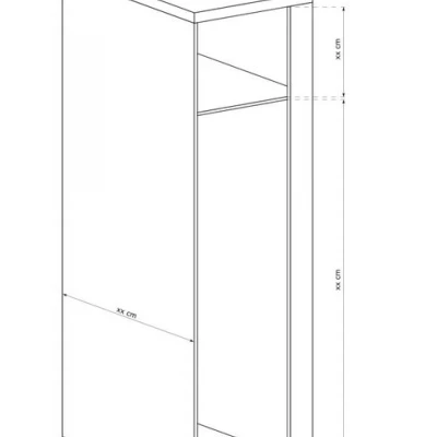 Jednodveřová skříň ANNELISA - šířka 57 cm, dub ribbeck