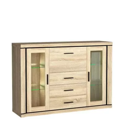 Prosklená komoda AIRA - dub sonoma