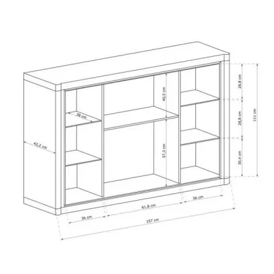 Prosklená komoda AIRA - dub sonoma