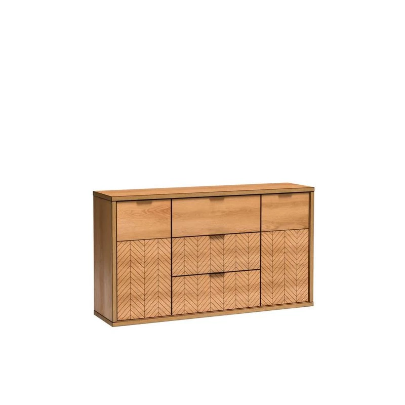 Dvoudveřová komoda se šuplíky DELA - dub karamel