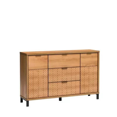 Dvoudveřová komoda se šuplíky DELA - dub karamel