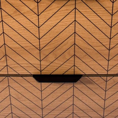 Dvoudveřová komoda se šuplíky DELA - dub karamel