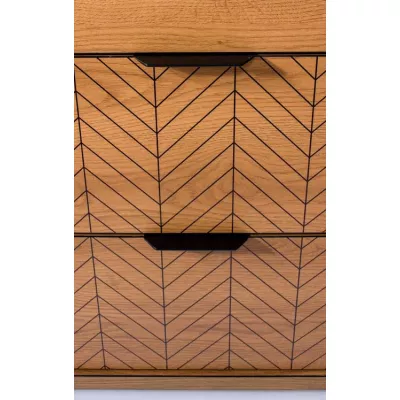 Dvoudveřová komoda se šuplíky DELA - dub karamel