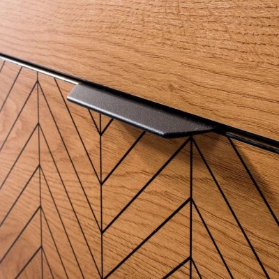 Dvoudveřová komoda se šuplíky DELA - dub karamel