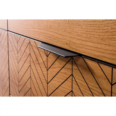 Dvoudveřová komoda se šuplíky DELA - dub karamel