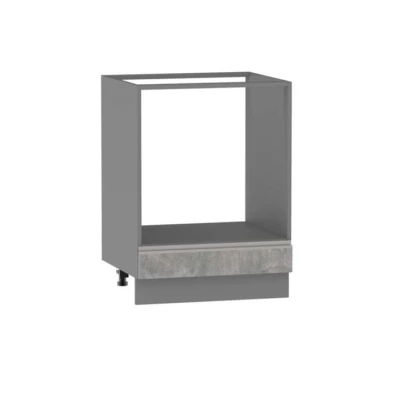Skříňka pro vestavnou troubu ADAMA - šířka 60 cm, beton světlý atelier / šedá, nožky 15 cm