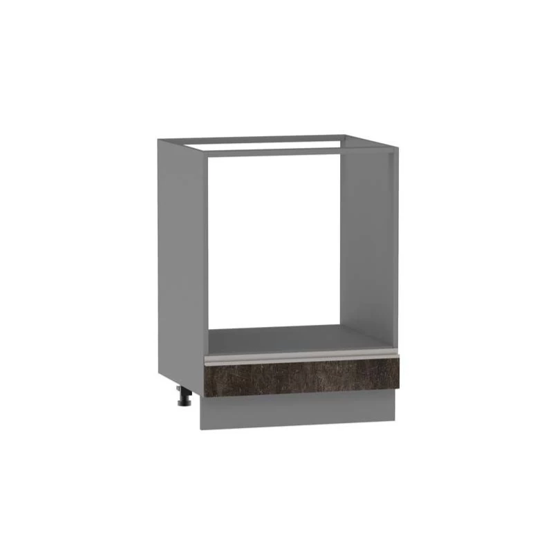 Skříňka pro vestavnou troubu ADAMA - šířka 60 cm, beton tmavý atelier / šedá, nožky 15 cm