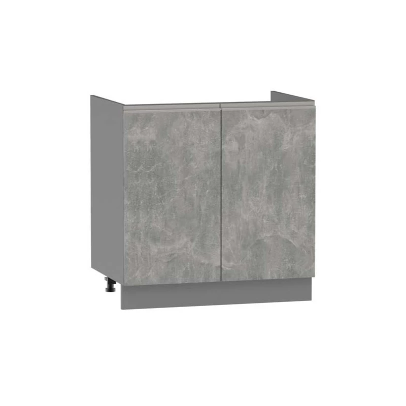 Dřezová skříňka ADAMA - šířka 80 cm, beton světlý atelier / šedá, nožky 10 cm