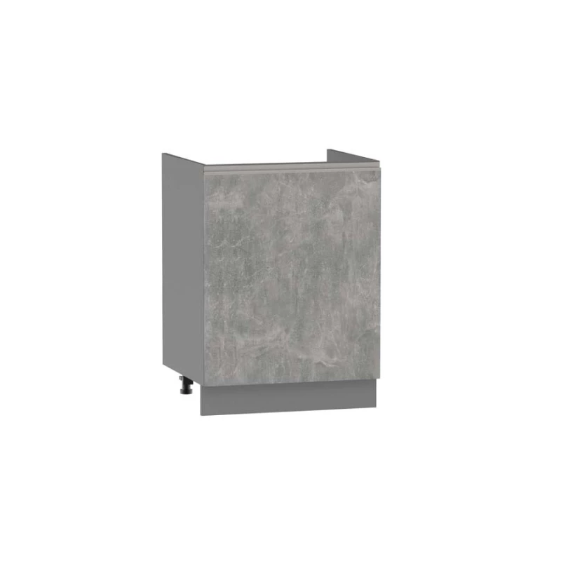 Dřezová skříňka ADAMA - šířka 60 cm, beton světlý atelier / šedá, nožky 10 cm