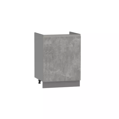 Dřezová skříňka ADAMA - šířka 60 cm, beton světlý atelier / šedá, nožky 15 cm